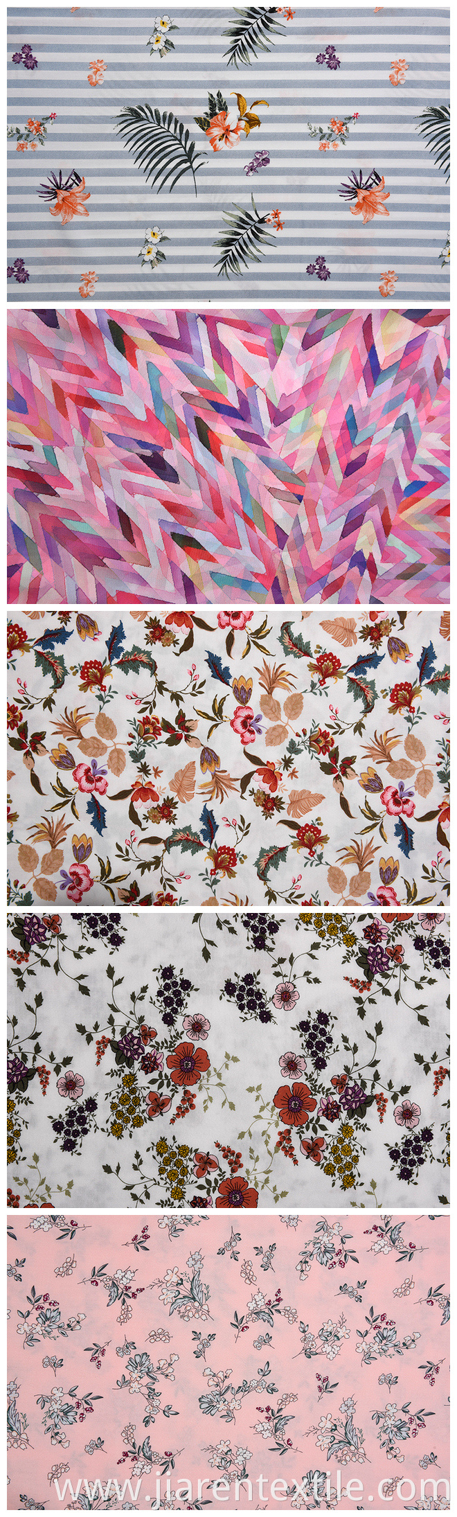 White Background Printed Fabrics